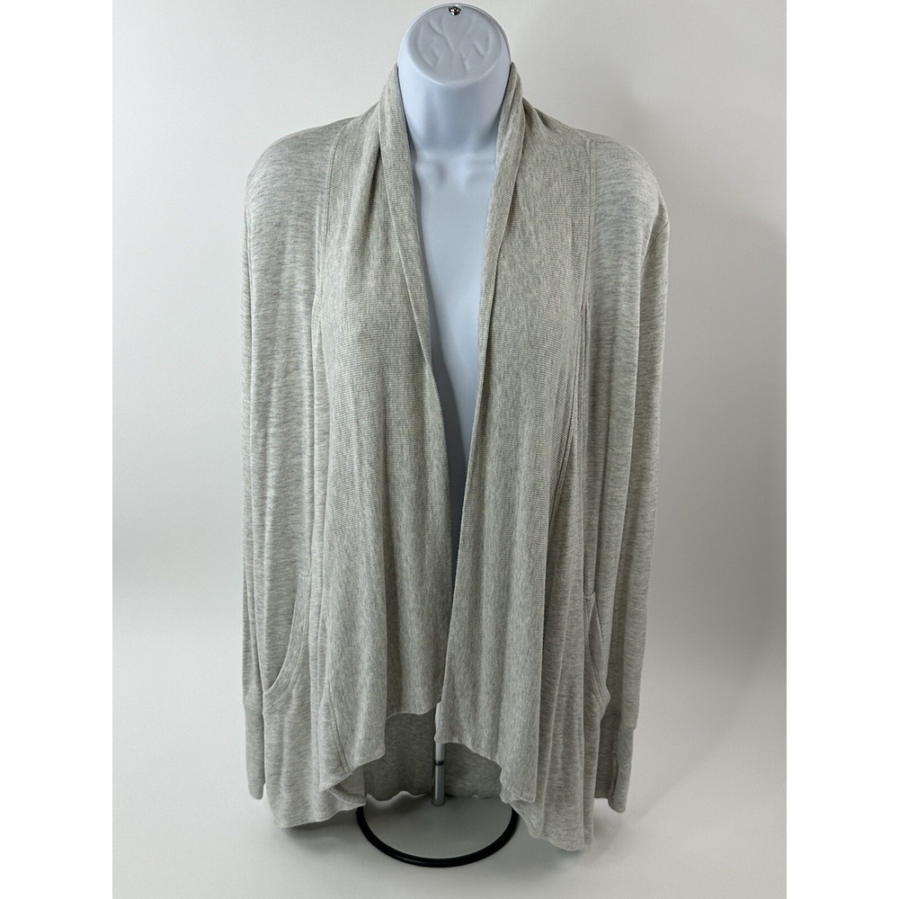 Athleta Cardigan Womens XS Beige Open Front Sweater Pockets